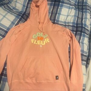 Golf Wang Pink Hoodie with Multicolor GOLF le FLEUR Logo